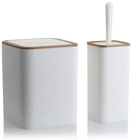 Kúpeľňový set ZOYA 5 ks biela/hnedá