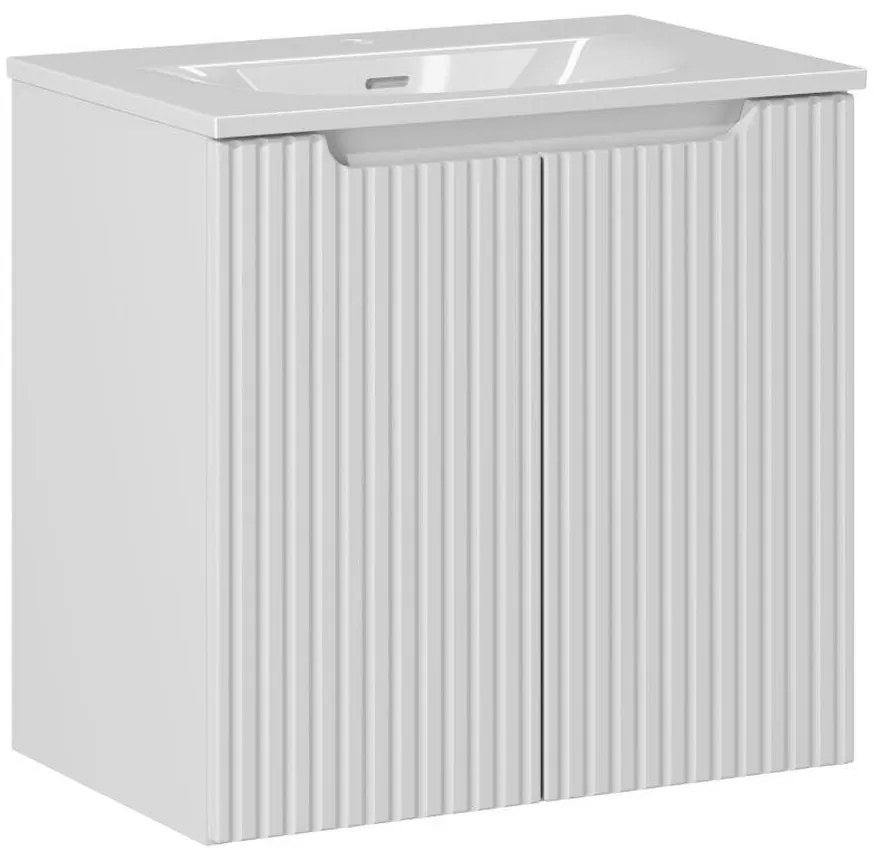 Kúpeľňová skrinka Nova White I Sky so zápustným umývadlom 60 cm biela