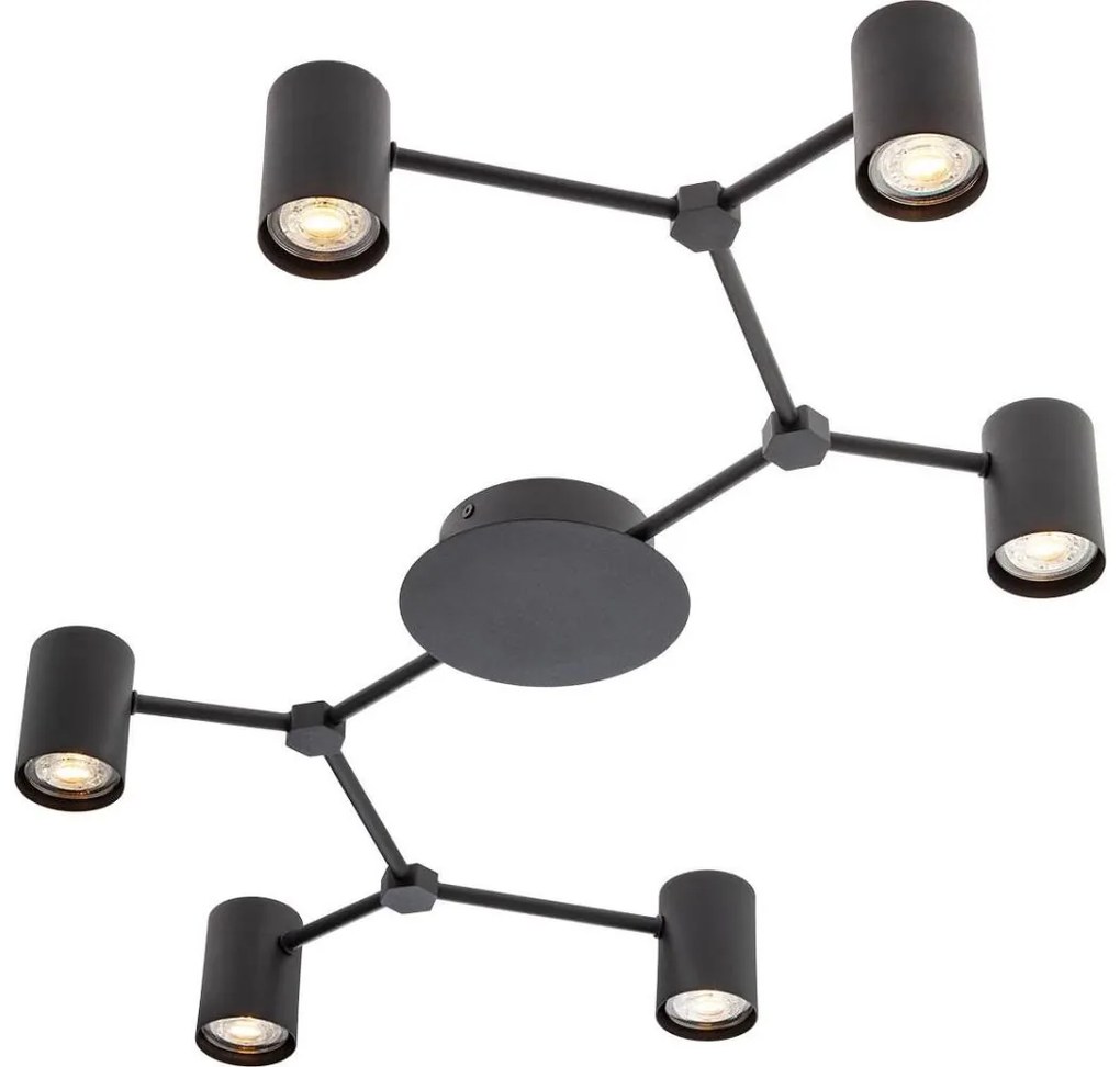 Redo 01-4048 - Bodové svietidlo WEBB 6xGU10/10W/230V čierna