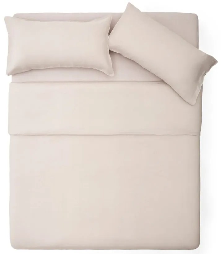 Obliečky sivobéžové na dvojlôžko/predĺžené s prímesou ľanu 260x240 cm Simmel – Kave Home