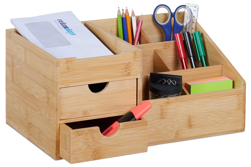 Organizér na stôl s 2 zásuvkami RD48905, bambus