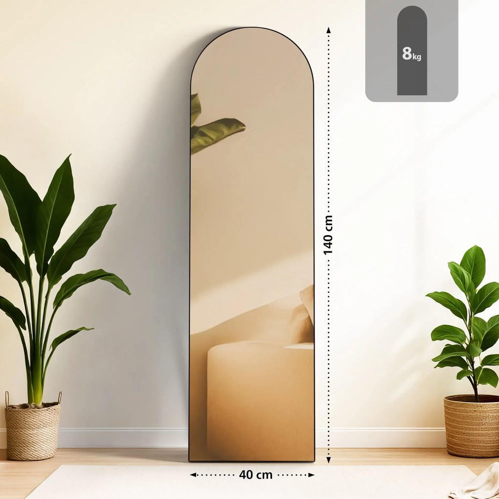 Zrkadlo Moline 140x40 cm - čierne matné