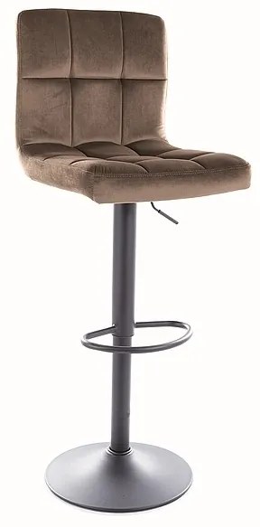 Sametová barová židle C-105 hnědá