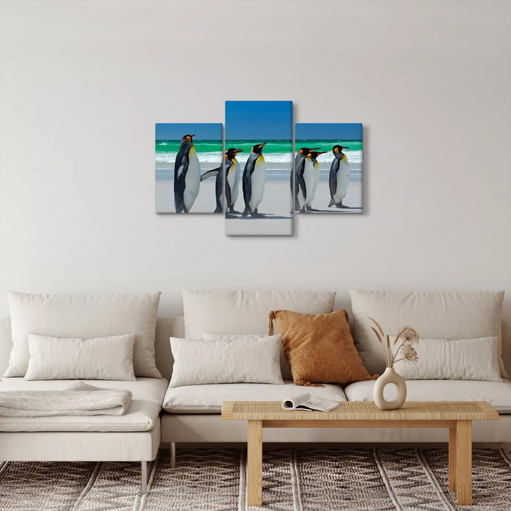 Obraz - Skupina kráľovských Tučniakov (90x60 cm)