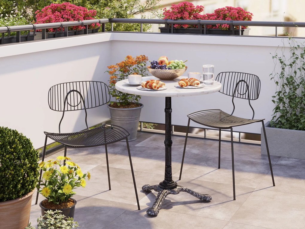 Bistro Kaffeehaus stôl okrúhly biely/čierny Ø60 cm