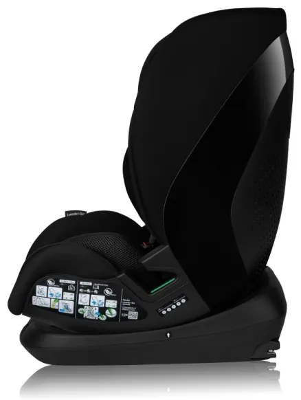 Lionelo - Otáčacia autosedačka so základňou LAVENDER i-Size 76-150 cm Black Carbon