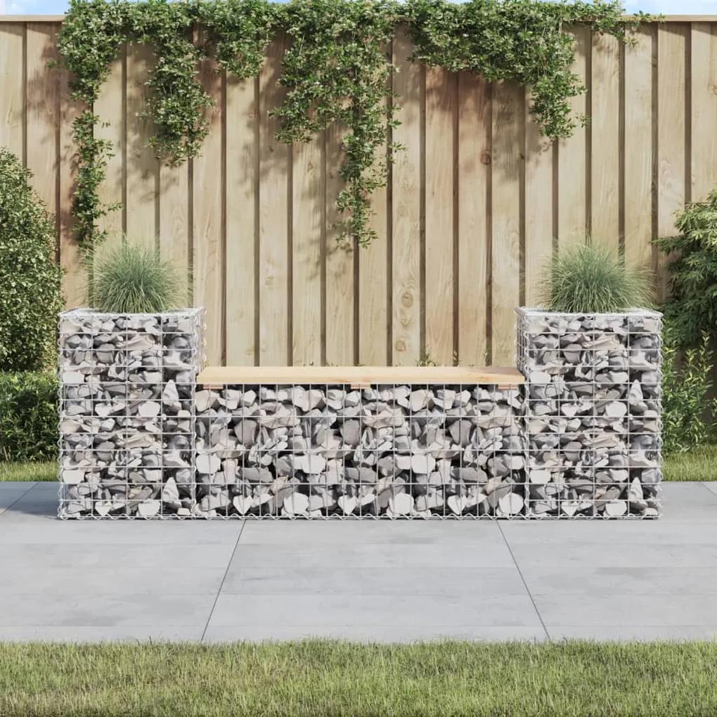 Záhradná lavička gabiónový dizajn 183x41x60,5 masívna borovica 834387