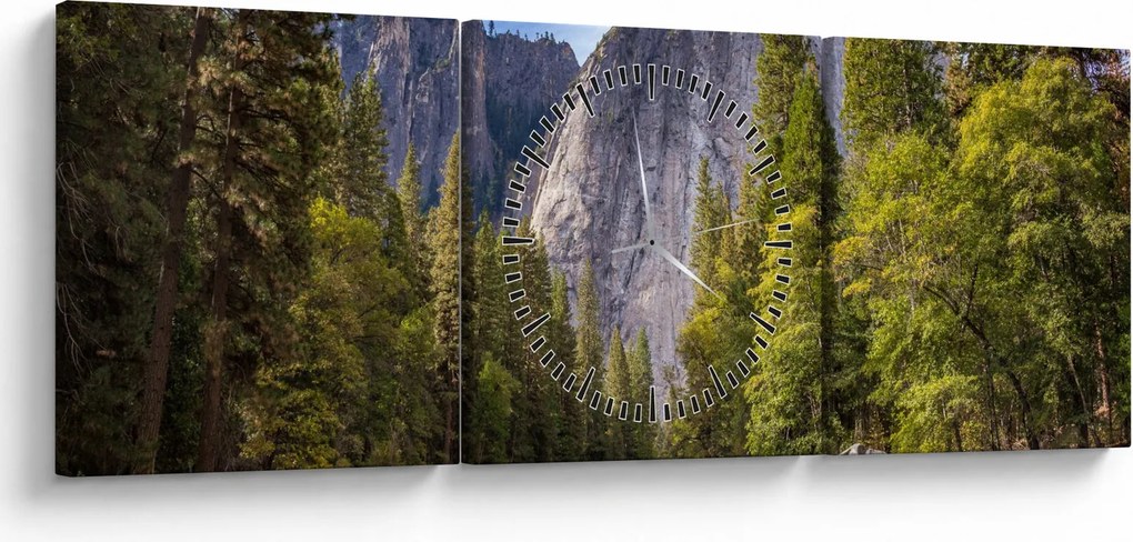 Obraz - Pod Yosemite skalou (s hodinami) (90x30 cm)