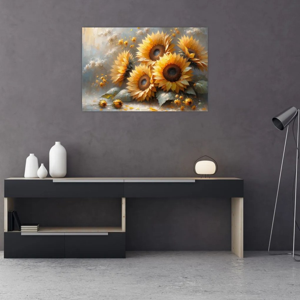 Obraz - Maľba slnečníc (90x60 cm)