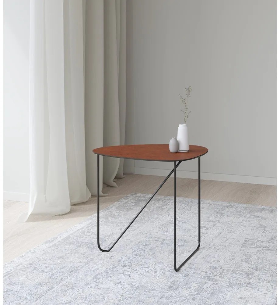 Koňakovohnedý kovový konferenčný stolík 37x44 cm Curve M Bull – LIND DNA