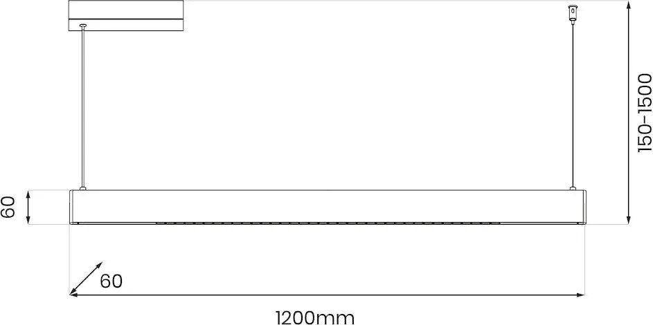 Závesné LED svietidlo Linea, 1x LED 36w, 3000-5700k, 3CCT, w