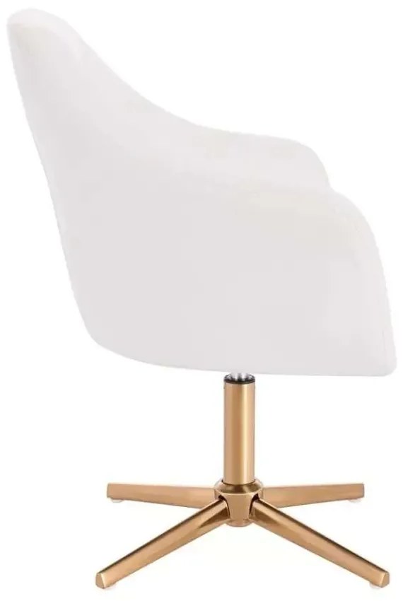 LuxuryForm DESIGN Kreslo ANDORA na zlatom kríži - biele