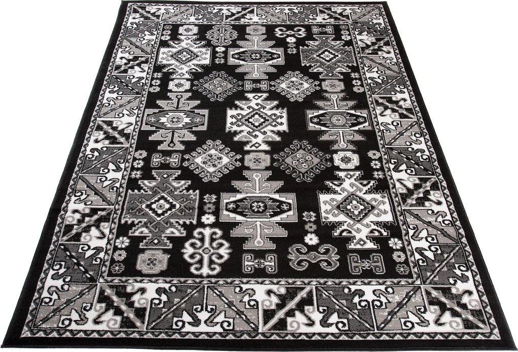 TA Koberec C645A BLACK EUFRAT ESM Čierny Obdĺžnikový Rozmer: 200x300 cm