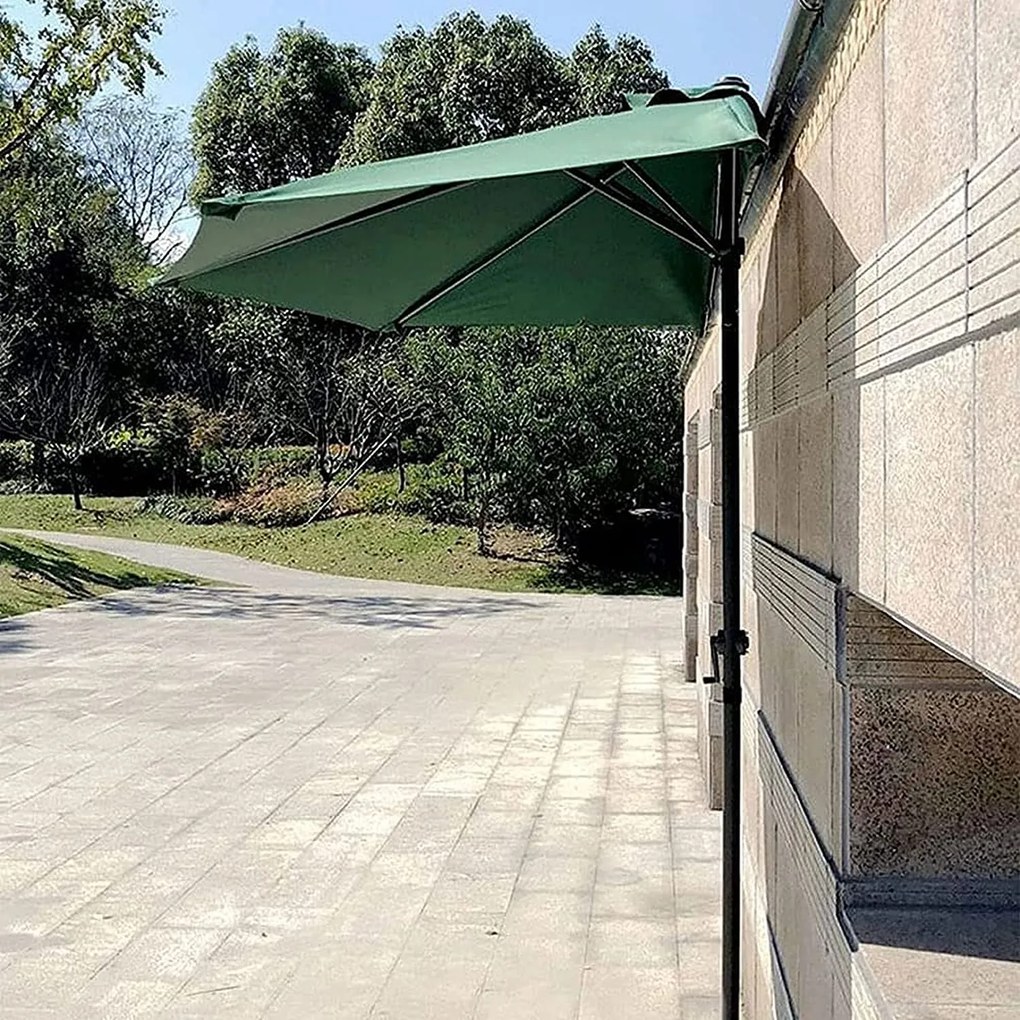 Záhradný polkruhový slnečník 2,7 m, zelený