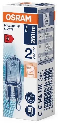 SADA 10 ks žiaroviek do rúry HALOPIN G9/25W/230V 2700K - Osram
