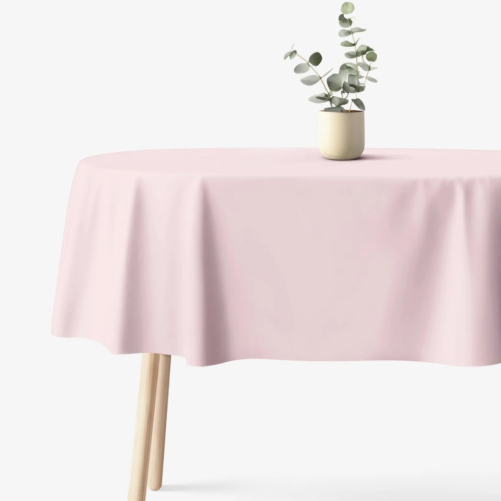 Goldea oválny obrus 100% bavlnené plátno - púdrovo ružový 140 x 280 cm