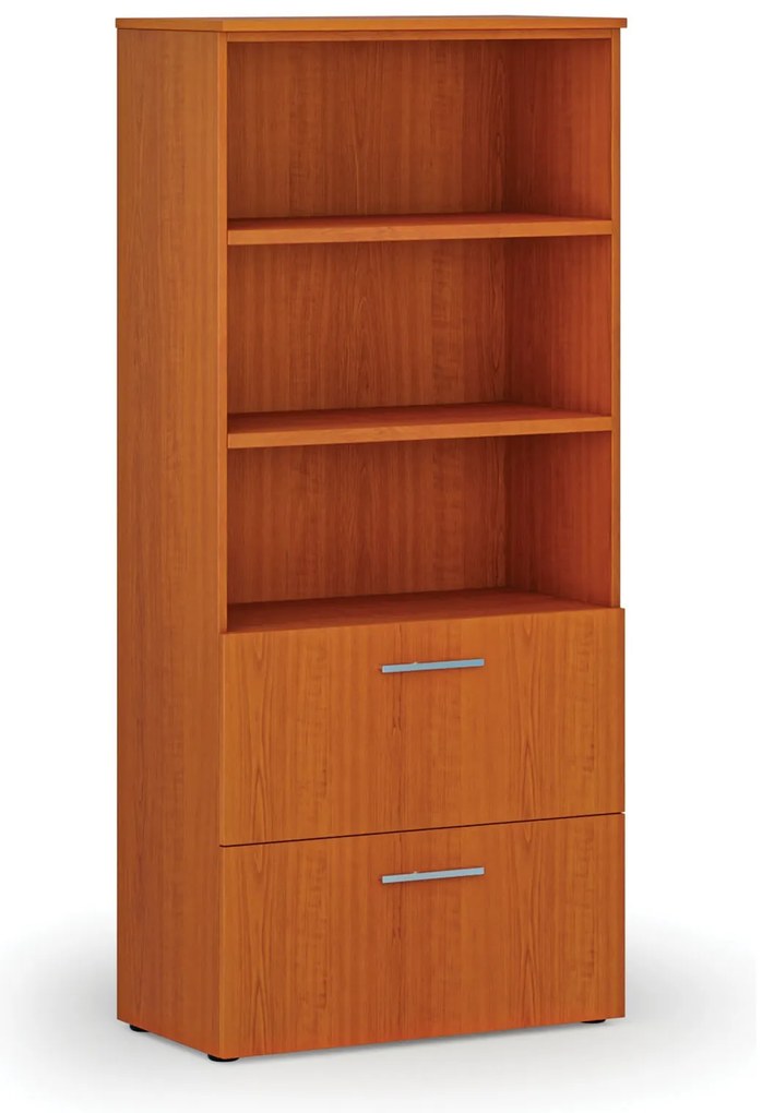 Skriňa so zásuvkami pre závesné zložky PRIMO WOOD, 800 x 420 x 1781 mm, čerešňa