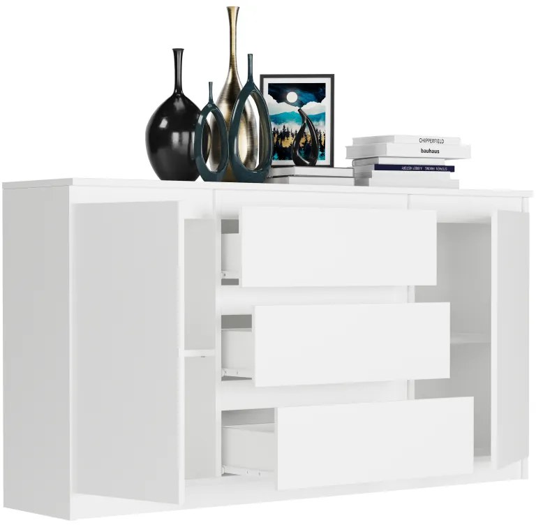 Priestranná komoda R-140-S3 - rôzne farebné prevedenia sonoma mix biela