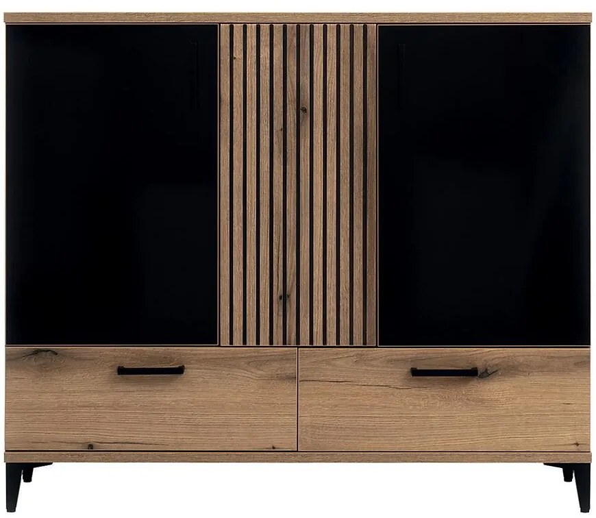 Komoda Aris As04 Dub/Čierna