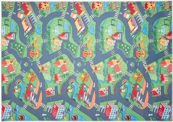 TA Detský koberec B-601 FLANNEL PRINTED Zelený Obdĺžnikový Rozmer: 80x150 cm