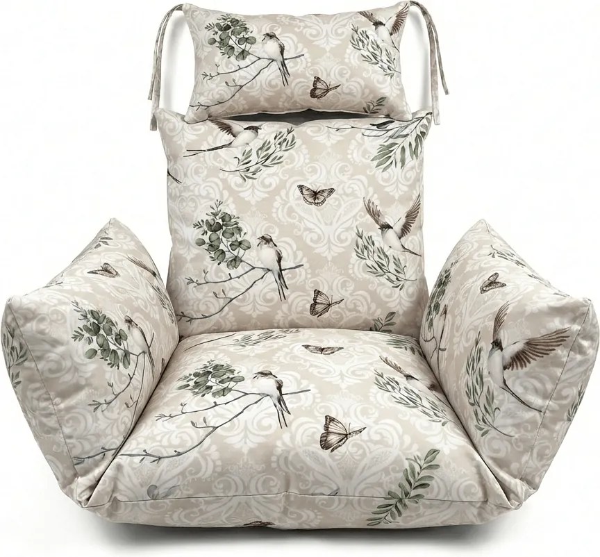 Vankúš do závesného kresla KOKON, béžový so vzorom