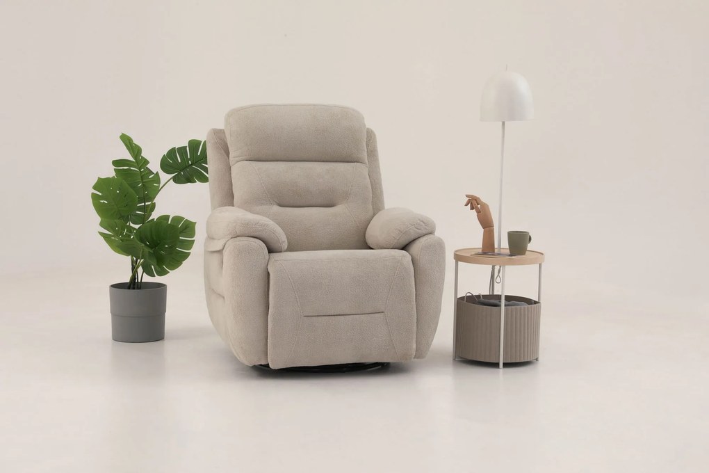 Polohovateľné kreslo Comforto M (krémová). Akcia -18%. Vlastná spoľahlivá doprava až k Vám domov. 1145374