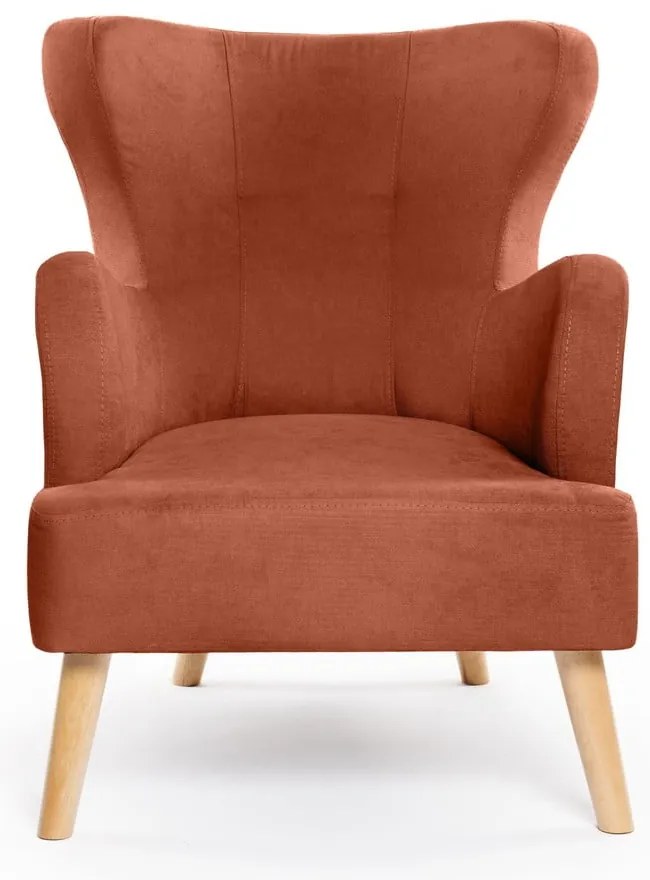Kreslo ušiak v tehlovej farbe Noemye – Bonami Selection