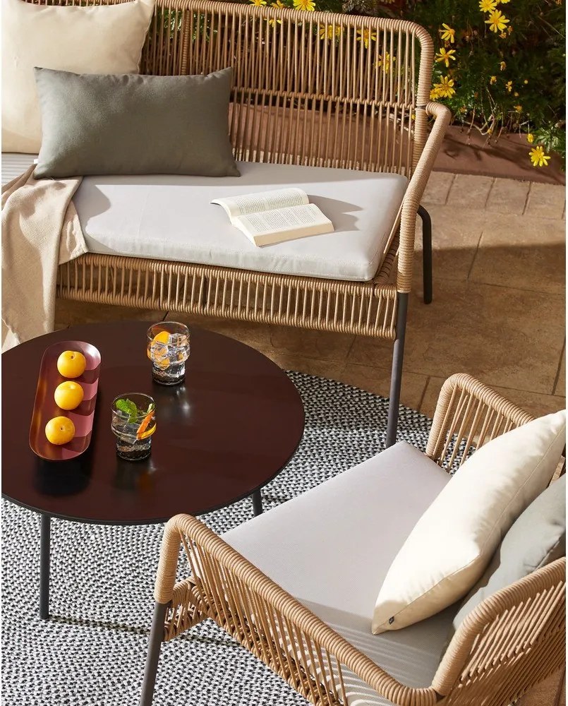 Čierny konferenčný stôl Kave Home Ulrich, ⌀ 70 cm