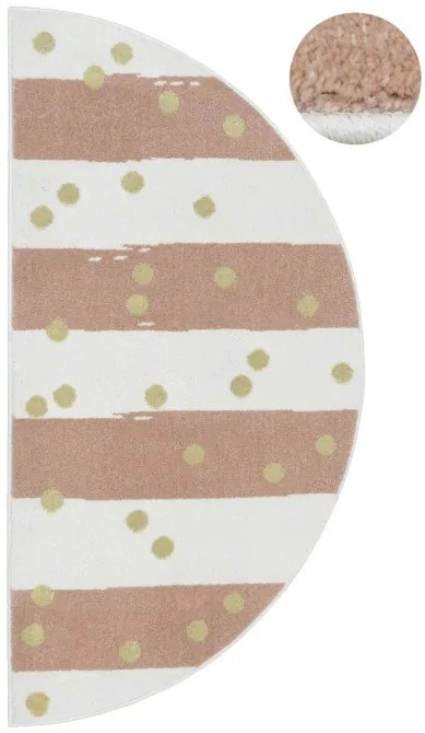 Koberec LIMA M044A krémový / ružový / zlatý polkruh