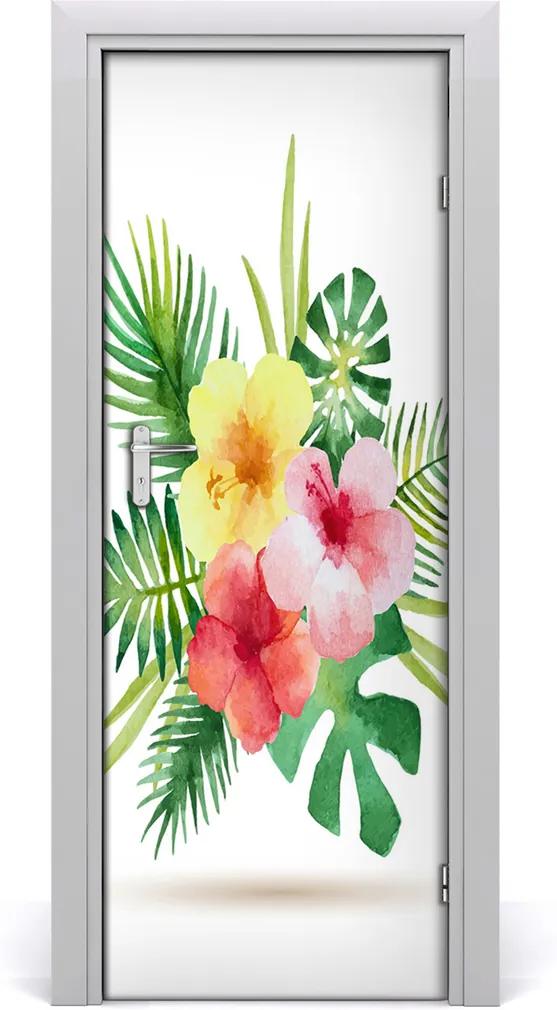 Samolepící fototapeta na dveře Havajské květiny