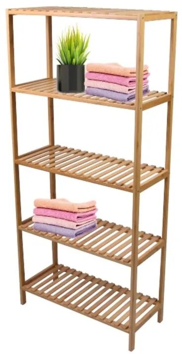 Divero bambusový regál 5 políc 60 x 26 x 130 cm prírodný D104117