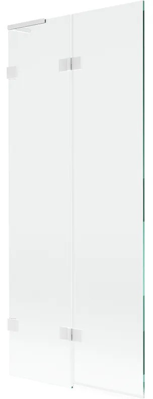 Mexen Lunar L, 2-krídlová vaňová zástena ľavá 80 x 150 cm, 8mm číre sklo, biely profil, 897L-080-100-20-00-L