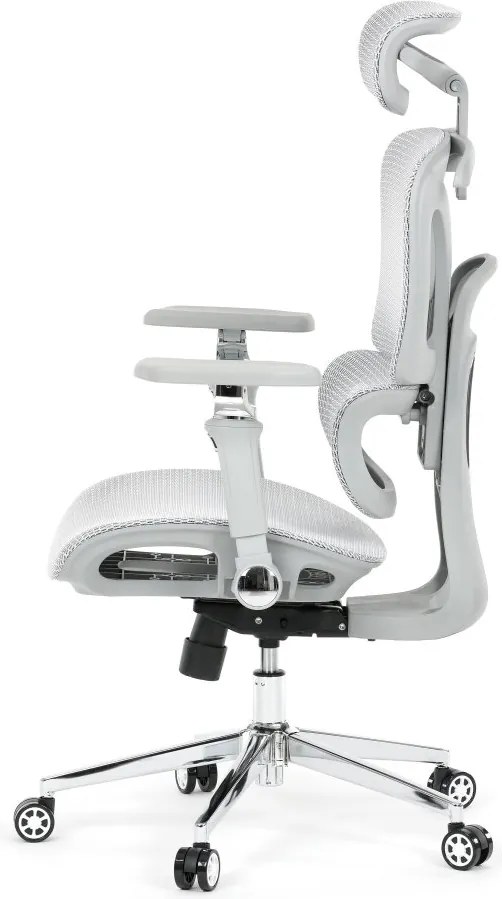 Kancelárska ergonomická stolička PORTE — sieťovina, sivá