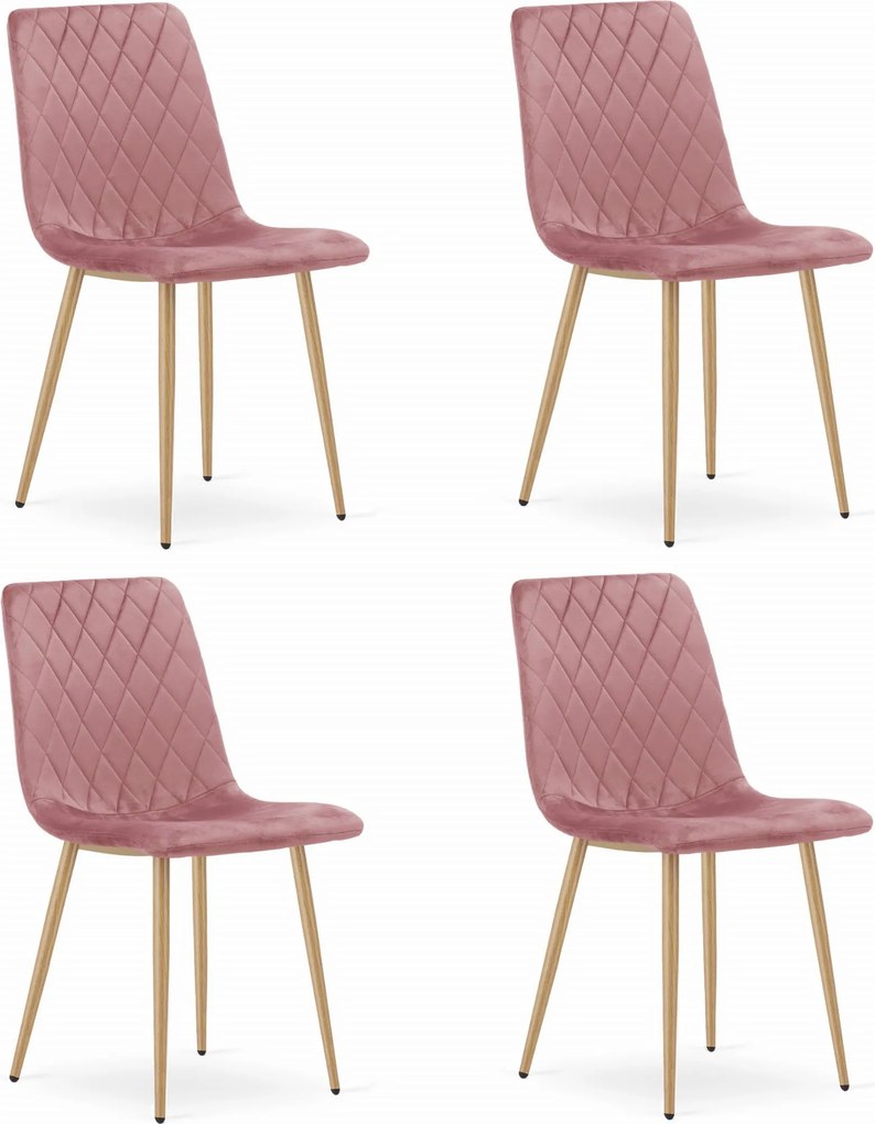 Ružová zamatová stolička TURIN