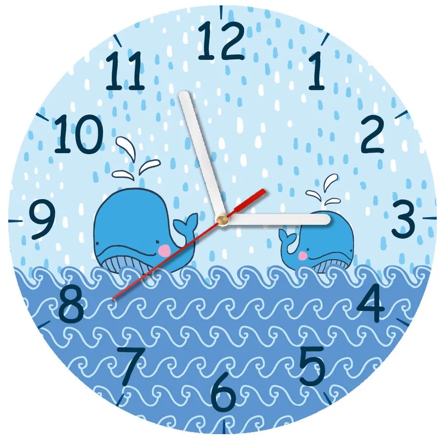 Gario Detské hodiny Modré veľryby Rozmery: 30 x 30 cm