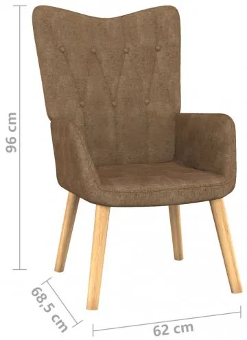 vidaXL Relaxačná stolička s podnožkou 62x68,5x96 cm sivohnedá látková-