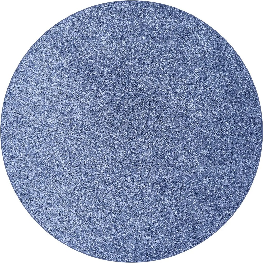 Kusový koberec Velur Ultra tm. modrý kruh, 400x400 (priemer) kruh, modrá, obývacia izba, AladinWorld Expres