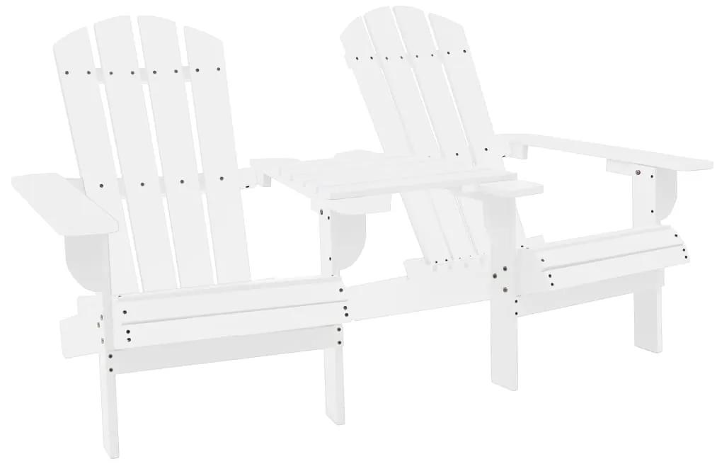 Záhradné stoličky Adirondack+stolík, jedľový masív, biele