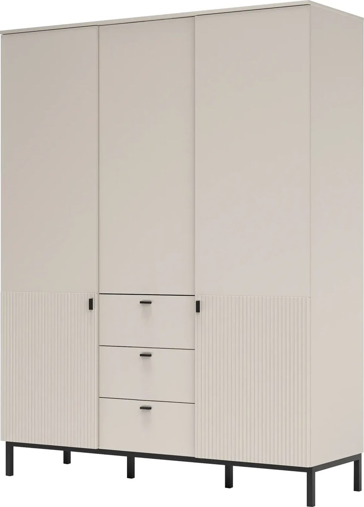 Šatní skříň Korfu 70 156 cm kašmírová/černá