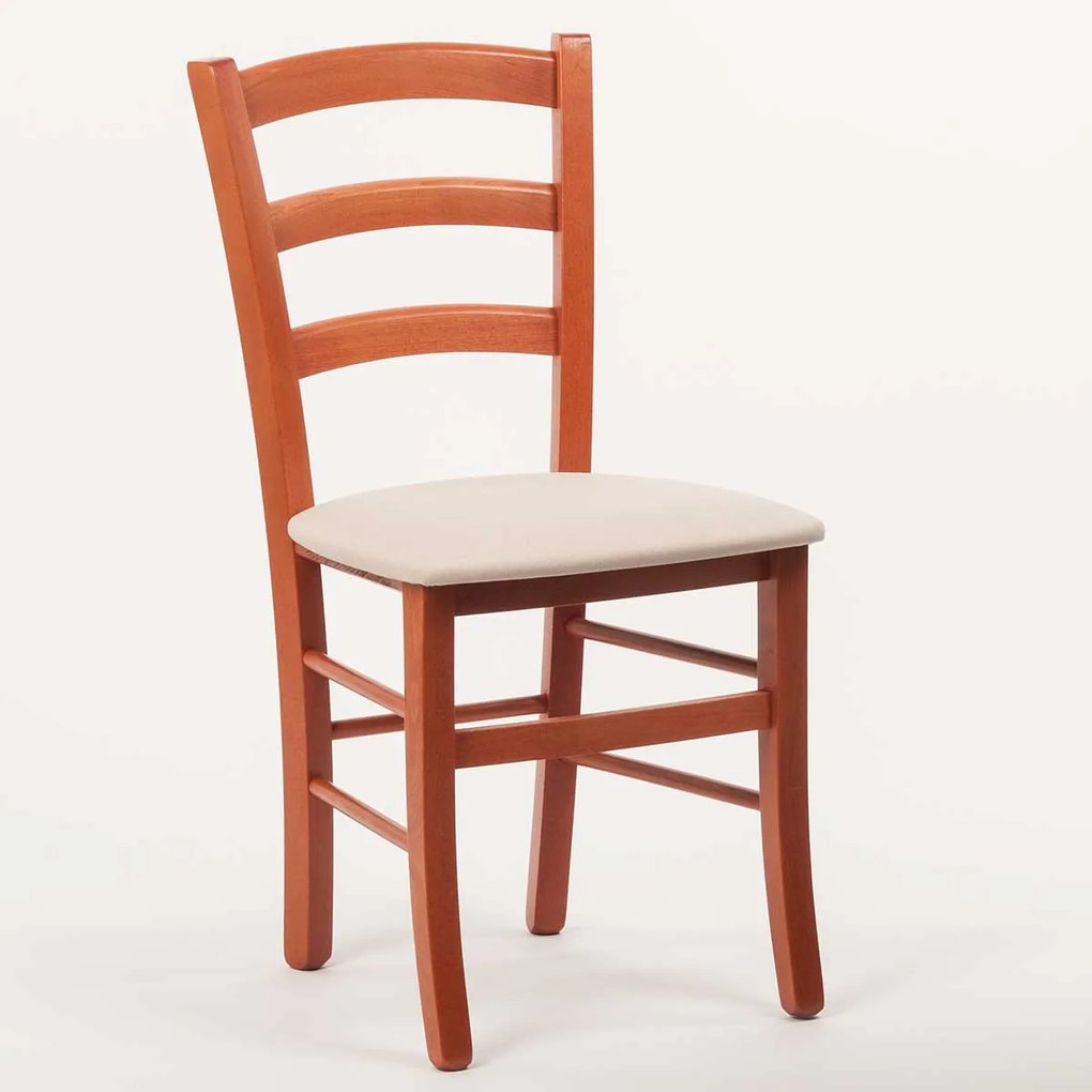 Stima stolička PAYSANE s čalúneným sedákom Vyberte odtieň ->: Čerešňa, Vyberte látku ->: LUX Béžová 25