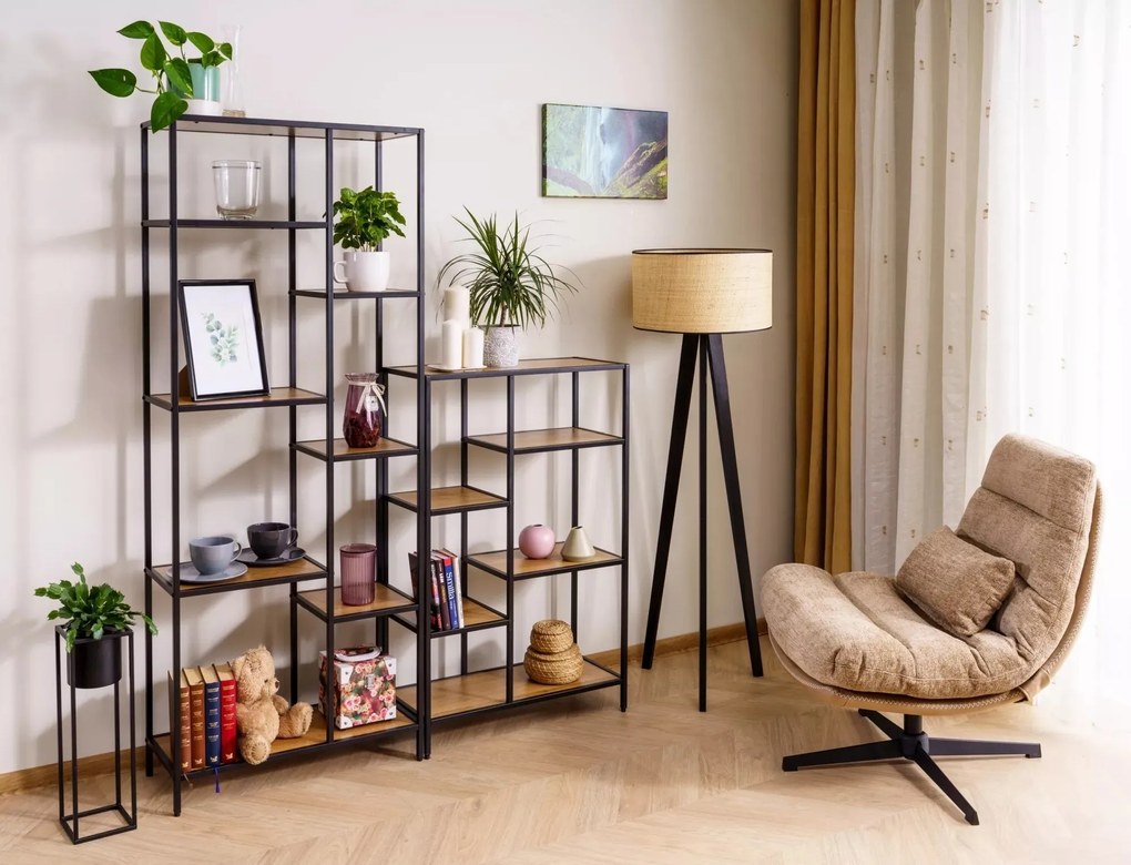 Regál Costa B 70 cm dub přírodní/černý