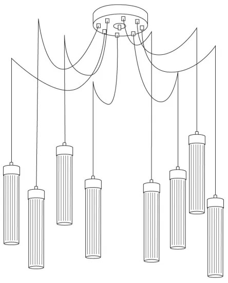 Kolarz 6009.30860 - Luster na lanku RAGGIO 8xE14/25W/230V pavúk matný chróm