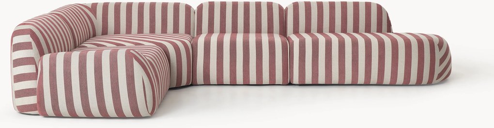 XL modulárna pruhovaná rohová pohovka Wolke