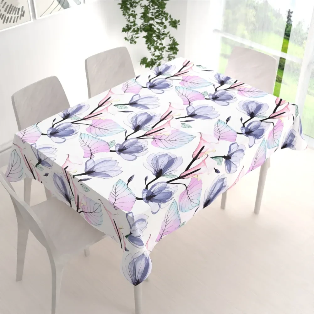 Biante Bavlnený obdĺžnikový obrus Sandra SA-333 Veľké kvety magnólie a kaly 50x100 cm