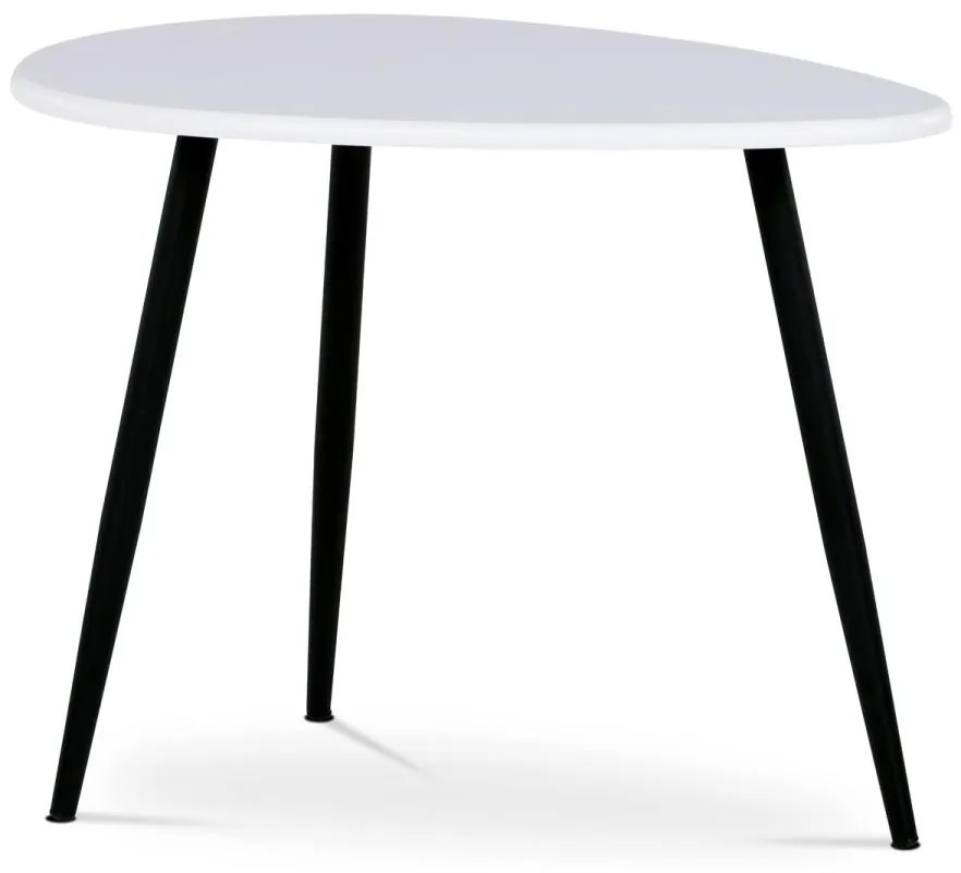 Konferenční stůl AF-3011 WT, MDF deska, bilý matt, černý kov