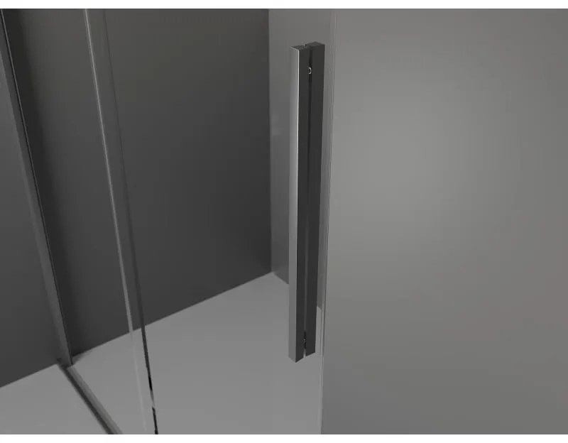 Mexen Velar, sprchový kút s posuvnými dverami 100 x 85 cm, 8mm šedé sklo, brúsený grafit, 871-100-085-41-95