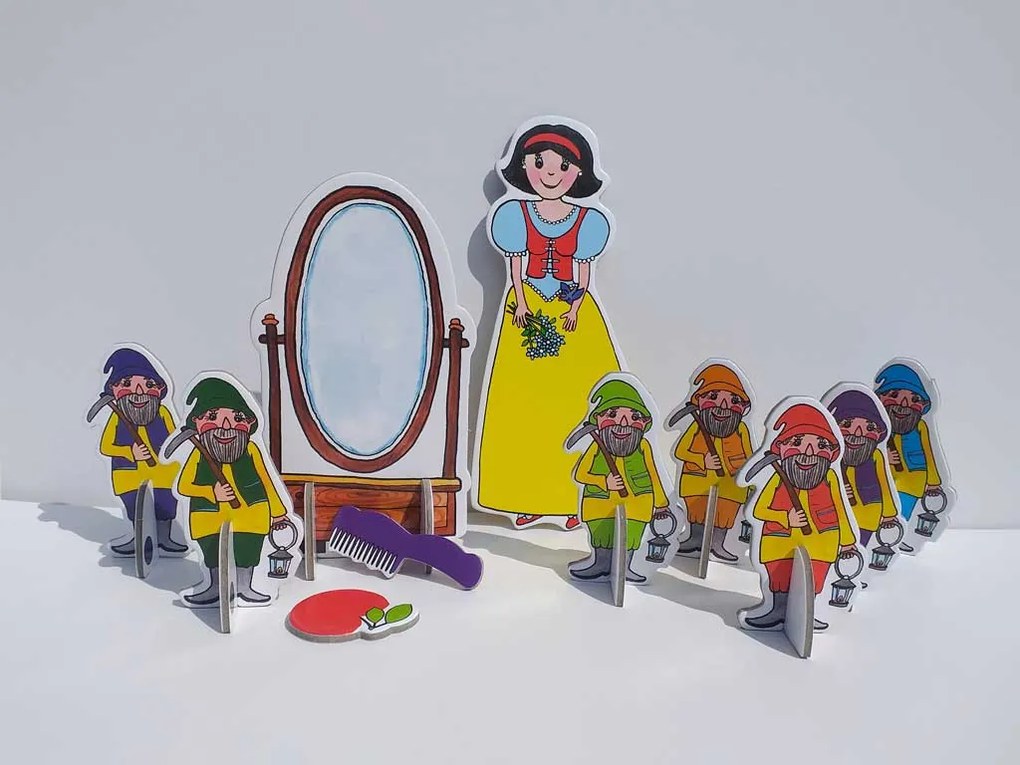 MARIONETINO Veľká sada bábok a kulís – Snehulienka a sedem trpaslíkov