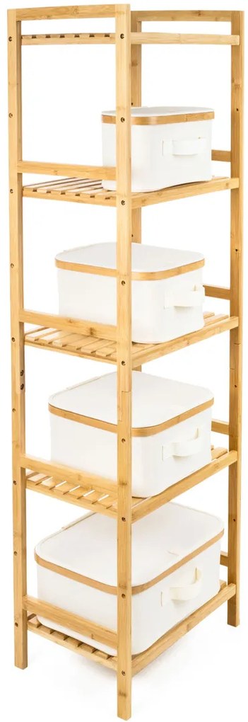 Úložný box G21 40 x 30 x 15 cm, bambusový s vekom, béžový