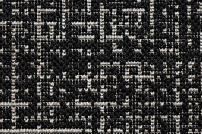 Koberec SIZAL FLOORLUX kruh 20401 Ramka čierny/strieborný