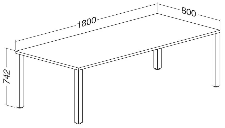 Stôl ProOffice B 80 x 180 cm, biela